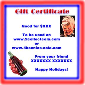 Coca-Cola Gift Certificate $20 COCA COLA eGIFT CERTIFICATES