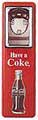 Red Coca-Cola Bottle Opener with Cap Catcher Wall Mount