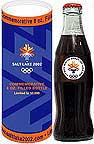 Salt Lake City Olympic Torch Relay Coca-Cola Bottle in Tube 2002 Coca Cola Olympic Memorabilia