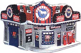 Coca-Cola Town Square Stallion Gas Station 2002 Coca Cola Ornaments 10-25% Off