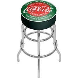 Thirst Quenching Red and Green Coca-Cola Padded Swivel Bar Stool