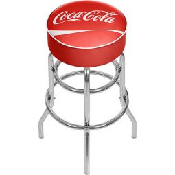 Red Wave Coca-Cola Padded Swivel Bar Stool