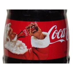 Christmas 2016 Coca-Cola Santa Holiday Glass Bottle 8 ounces