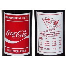Lake Placid 1980 XIII Olympic Winter Games Men's Nordic Skiing Coke Bottles 10 oz
