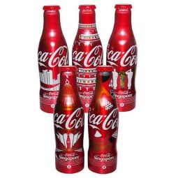 Singapore 50th National Day Coca-Cola Aluminum Bottle Set of 5 2015