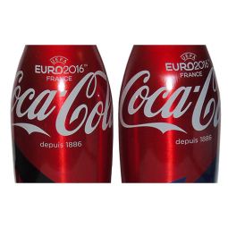 Singapore Euro 2016 UEFA France Coca-Cola Aluminum Bottle Pair