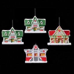Kurt Alder Coca-Cola Holiday Village Assortment of 4 Ornaments