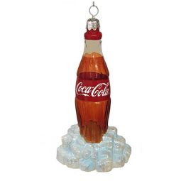 Kurt Adler Coca-Cola Glass Bottle On Ice Ornament