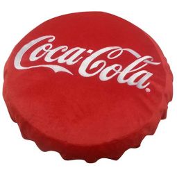 Coca-Cola Bottle Cap Plush Pillow with Scalloped Edge and Embroidered