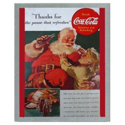 National Geographic Coca-Cola Ad Dec 1938 Santa and Girl