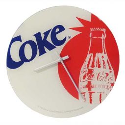 Hand Painted Glass Coke Clock with Bottle