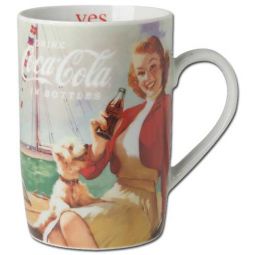 Classic Coca-Cola Girl Sailing Ceramic Mug