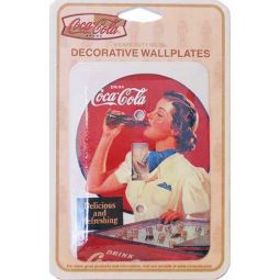 Girl at Cooler Coca-Cola Single Switchplate Cover