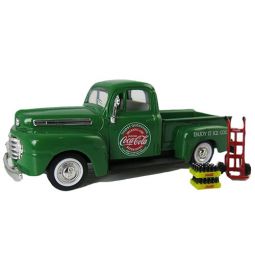 Ford F1 Green Coca-Cola Pickup Truck 1948 with Cases and Cart