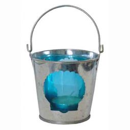 Galvanized Tin Seashell Bucket Candle Votive Holder