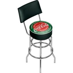 Thirst Quenching Red - Green Coca-Cola Padded Swivel Bar Stool w/Back