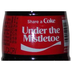 Christmas Share A Coke Under the Mistletoe Glass Bottle 2015