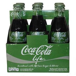 Green Label Coca-Cola Life Glass Bottle 8 ounce 2014 6 Pack