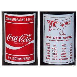 Lake Placid 1980 XIII Olympic Winter Games Men's Speed Skating Coke Bottles 10 oz
