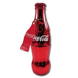 Coca-Cola Red Glazed Glass Bottle with Tag