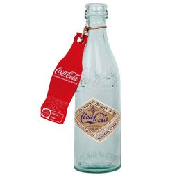Glass Coca-Cola Straight Sided Bottle Replica with Tag