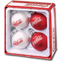 Drink and Enjoy Coca-Cola Ball Ornament Set 4