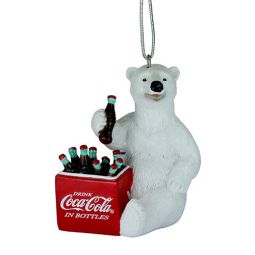 Coca-Cola Polar Bear at Cooler Resin Ornament