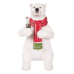 Coca-Cola Polar Bear Sitting Resin Figurine