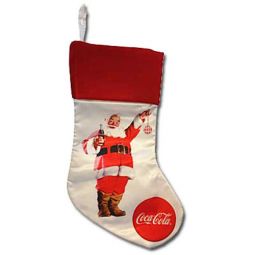 Satin Coca-Cola Stocking Santa with Ball
