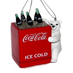 Kurt Adler Coca-Cola Polar Bear Cub with Cooler Ornament