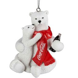 Kurt Adler Coca-Cola Polar Bear with Cub Ornament