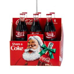Kurt Adler Six Pack Coke Holiday Bottles with Santa Carton