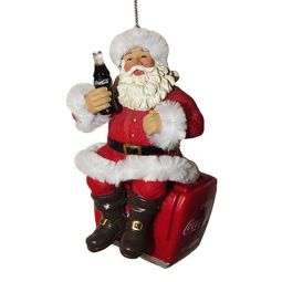 Kurt Adler Coca-Cola Santa with Bottle On Cooler Ornament