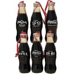 Kurt Adler International Coca-Cola Bottle Ornaments Set 6