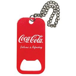 Coca-Cola Dog Tag Bottle Openers with Chain Set of 2