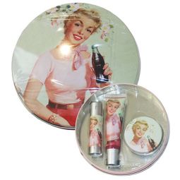 Coca-Cola Lip Smacker Kit in Collectible Calendar Girl Tin
