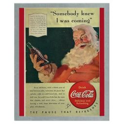 National Geographic Coca-Cola Dec 1940 Coke Santa Framed Art Print