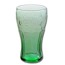 Green Coca-Cola Glasses Contour Juice 6 oz set 12
