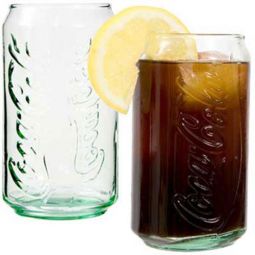Green Coca-Cola Can-Shaped Beverage Glasses Set 6