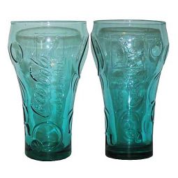 Singapore McDonald's London Olympics Coca-Cola Contour Glass in Aqua