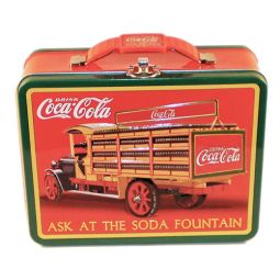 Coca-Cola Galvanized Tin Lunchbox Vintage Delivery Truck