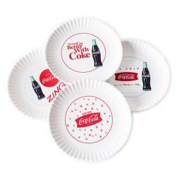 Melamine Coca-Cola 1960's Paper Plate Set of 4