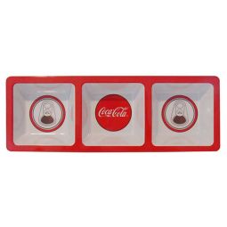 Red Disc Melamine Coca-Cola Divided Snack Tray