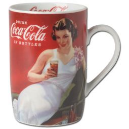 Classic Coca-Cola Girl in Evening Gown Ceramic Mug