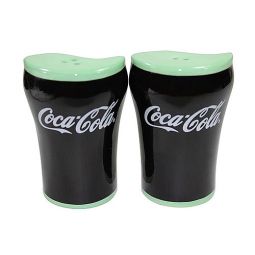 Ceramic Coca-Cola Bell Glass Salt and Pepper Shakers
