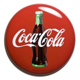 Metal Coca-Cola Bullseye Sign Tacker-Style 16 Inch