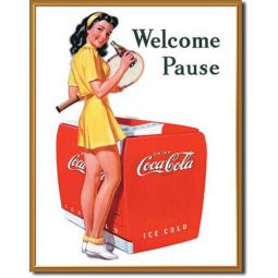 Welcome Pause Tennis Coca-Cola Tin Sign