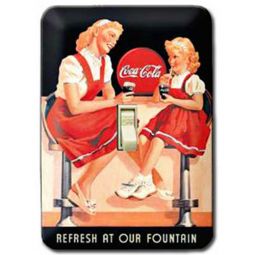 Fountain Mom and Girl Coca-Cola Switch Plate Cover