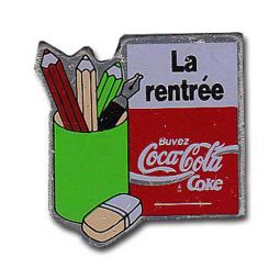 French La Rentree Coca-Cola Pin Back to School