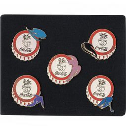 Nagano Olympic Pin Badge Set Coca-Cola Bottle Caps Set 5